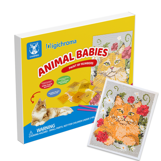 CHARTEKS Diamond Painting Kit for Kids & Adults, Diamond Art with Innovative Diamond Stickers & Coated Paper Base, Mess-Free Letter Size (8.5"x11") DIY Craft for Home Decor, Christmas New Year Gifts [Cat]