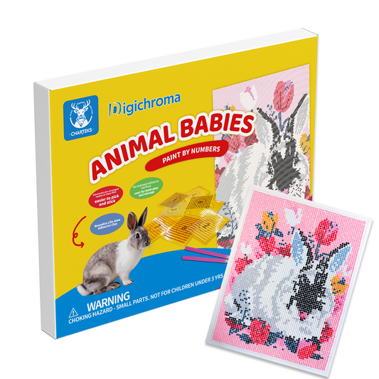 CHARTEKS Diamond Painting Kit for Kids & Adults, Diamond Art with Innovative Diamond Stickers & Coated Paper Base, Mess-Free Letter Size (8.5"x11") DIY Craft for Home Decor, Christmas New Year Gifts [Rabbit]