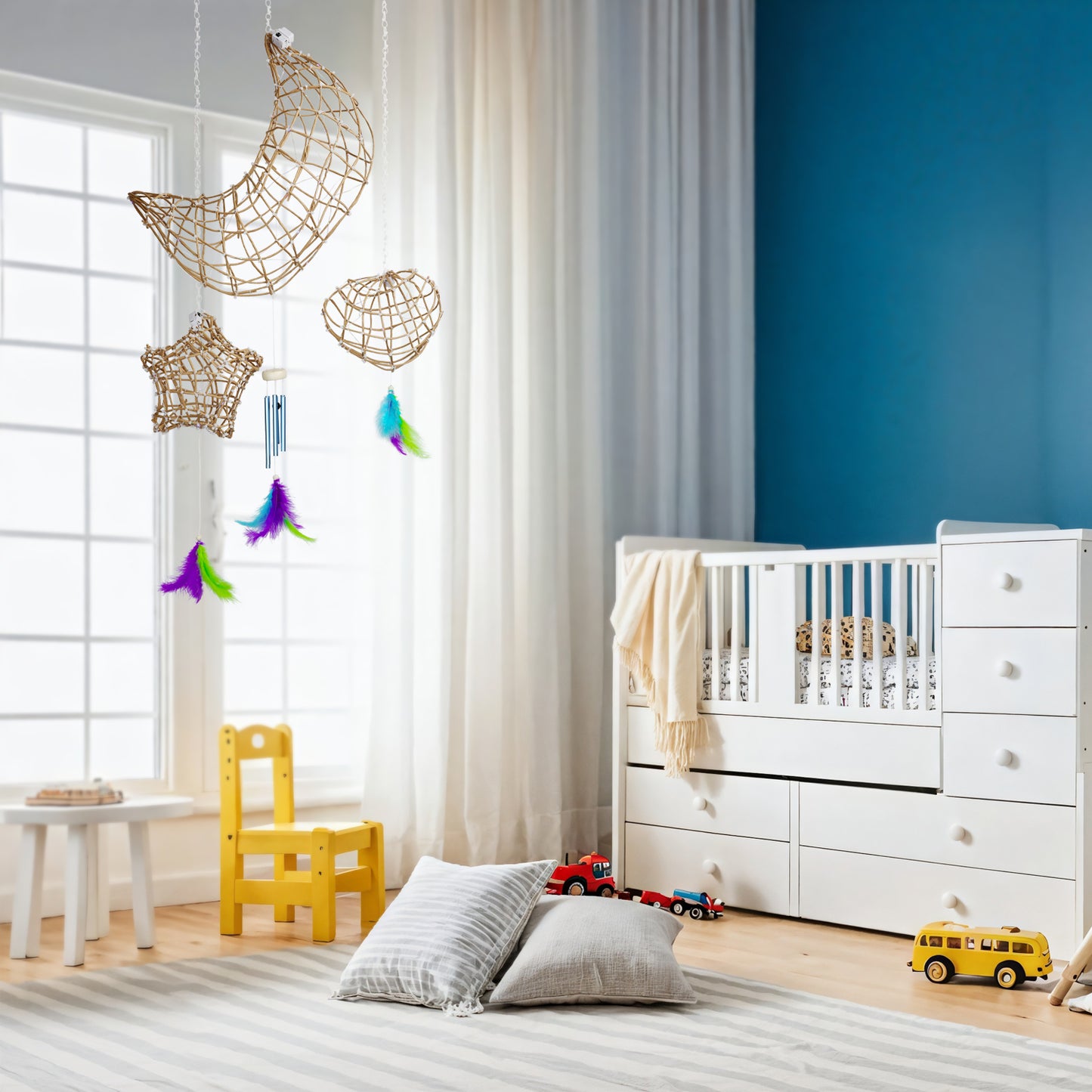 CHARTEKS 3D String Art Kit with LED Lights for Kids | Glue-Free Craft Kit with Wind Chime & Spray Paint | Creative Arts and Crafts Gift for Girls & Boys Ages 8-12 (Paper String, With Paint)