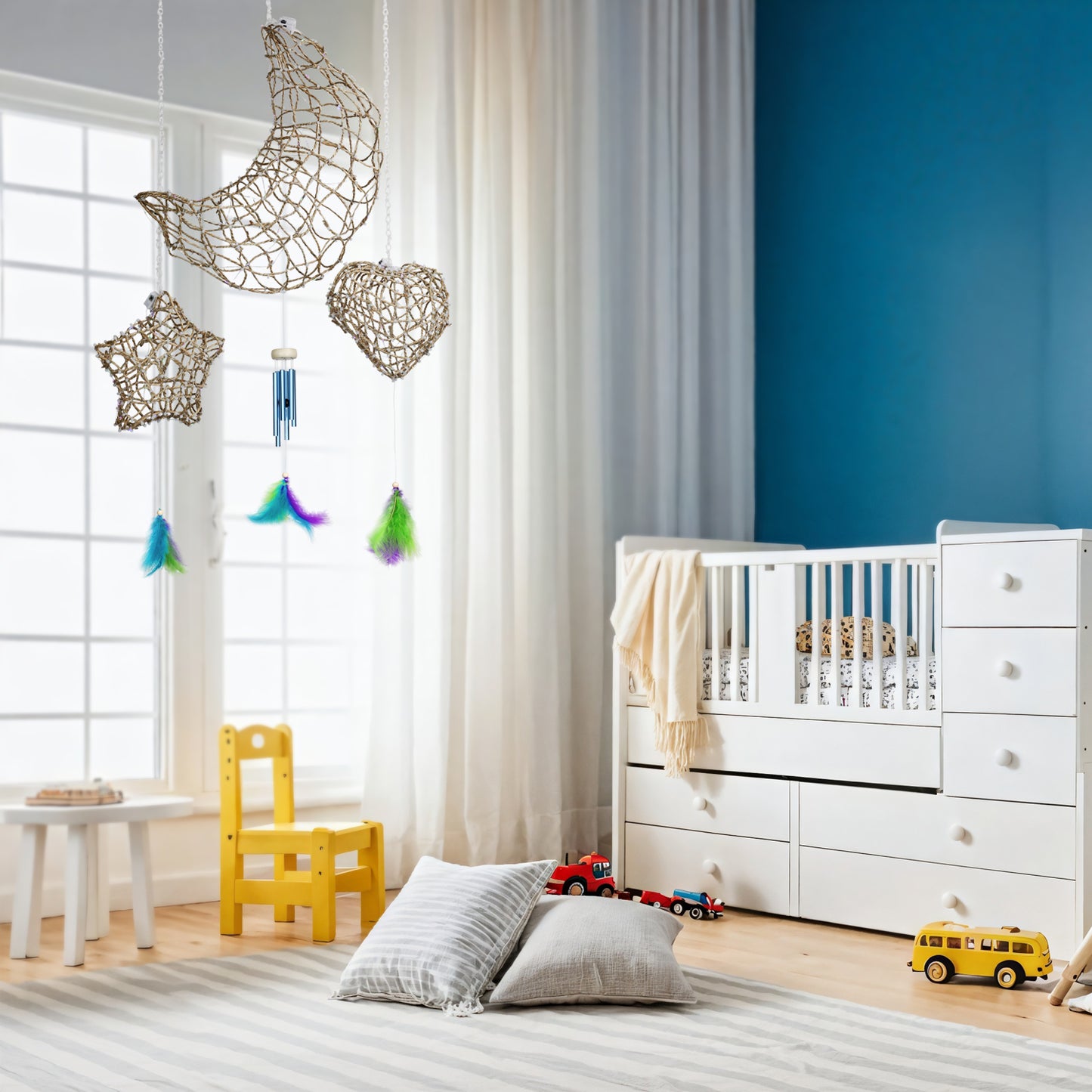 CHARTEKS 3D String Art Kit with LED Lights for Kids | Glue-Free Craft Kit with Wind Chime & Spray Paint | Creative Arts and Crafts Gift for Girls & Boys Ages 8-12 (Seagrass, Original)