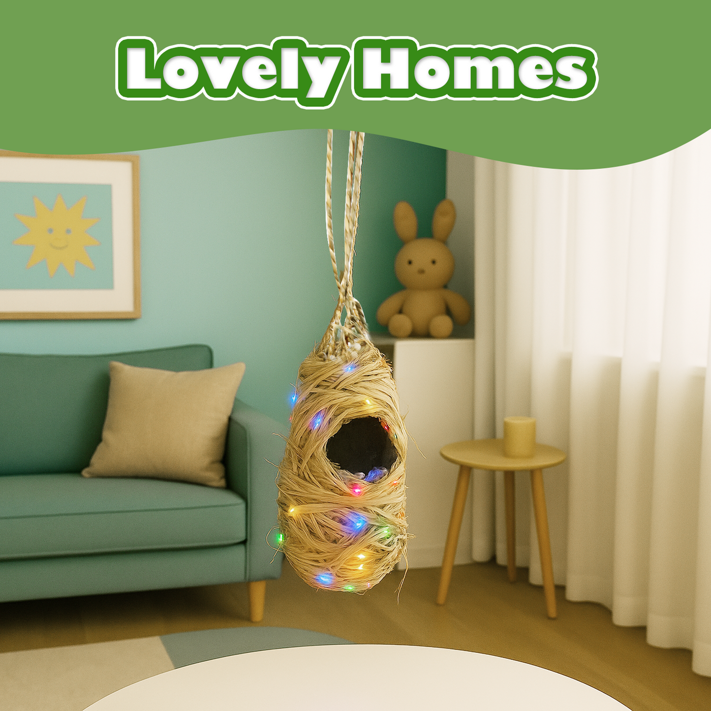 CHARTEKS Bird Nest Craft Kit with LED String Lights - DIY Nature Arts and Crafts STEM Project for Kids & Adults, Creative Home Decor Gift for Boys Girls Ages 8-12 (Oriole)